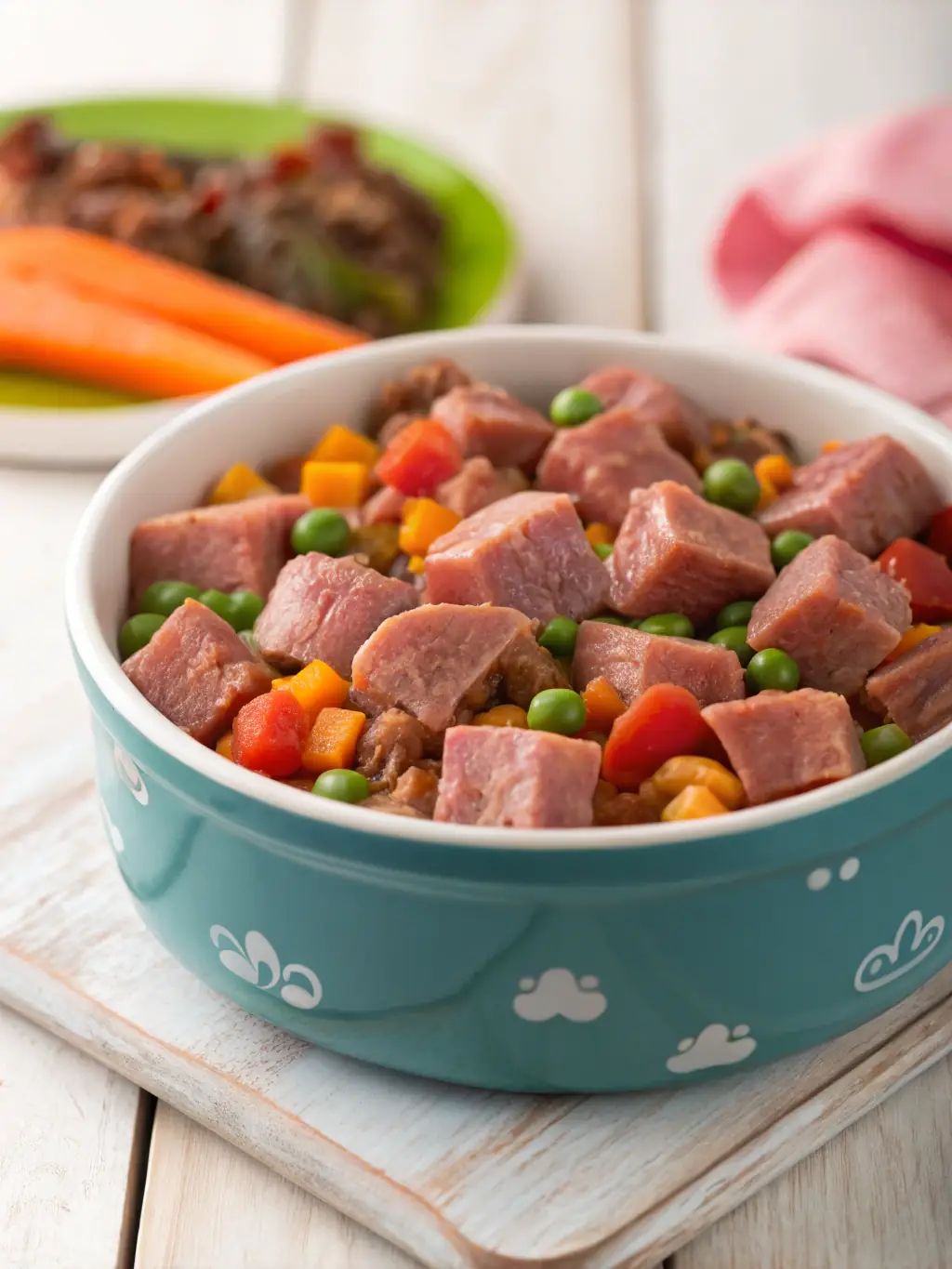 A close-up shot of a bowl of Jack Terrier Wet Food, highlighting the fresh, natural ingredients and appealing texture.